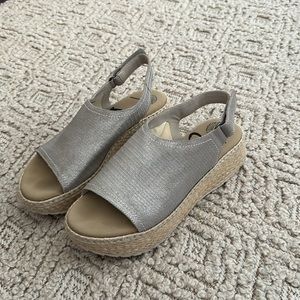 OTBT Silver and Macrame Platform Sandals